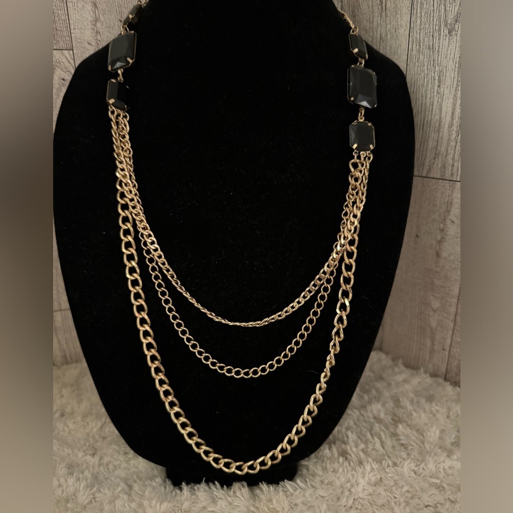 Skyline Collection - 3 strand goldtone necklace